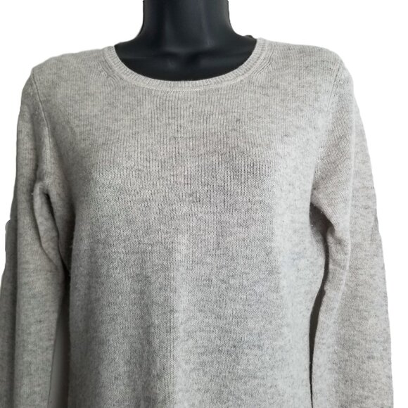 Ellen Tracy Cashmere Crew Neck Sweater Small Gray Quiet Luxury Minimalist - Picture 4 of 10